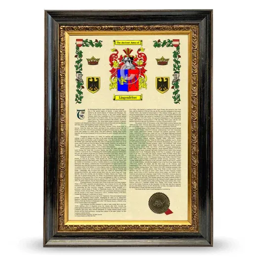 Lingenfelter Armorial History Framed - Heirloom