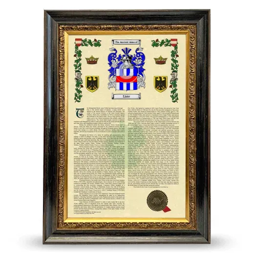 Liste Armorial History Framed - Heirloom