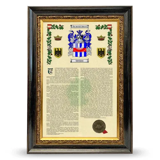 Listman Armorial History Framed - Heirloom
