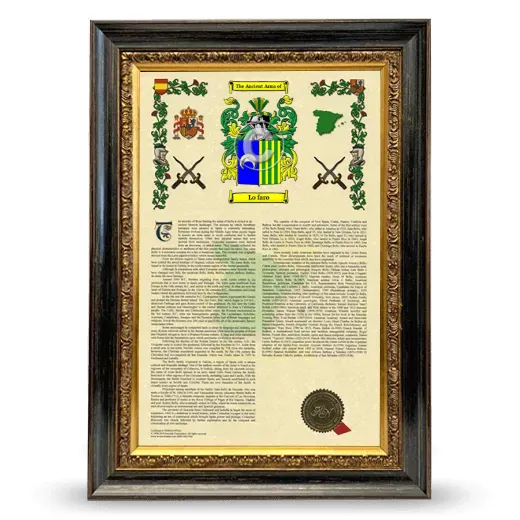 Lo faro Armorial History Framed - Heirloom