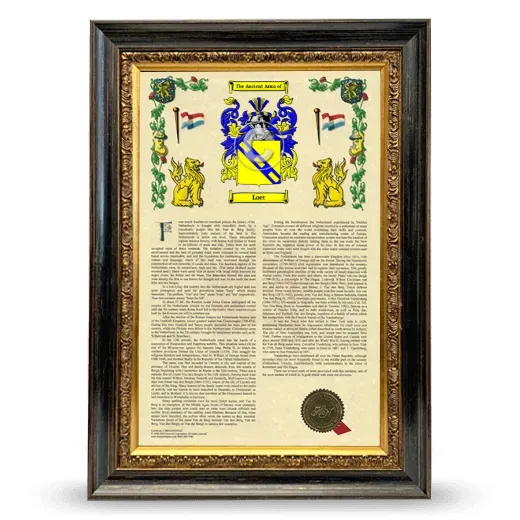 Loet Armorial History Framed - Heirloom