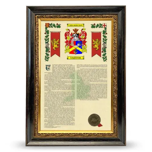 Longbottom Armorial History Framed - Heirloom