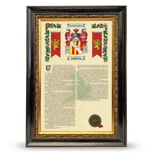 Longhorthy Armorial History Framed - Heirloom