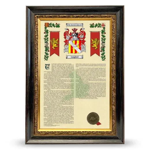 Longlerd Armorial History Framed - Heirloom
