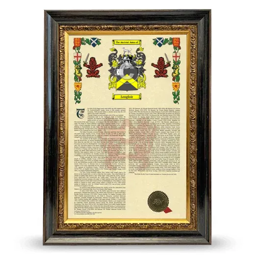 Longluir Armorial History Framed - Heirloom