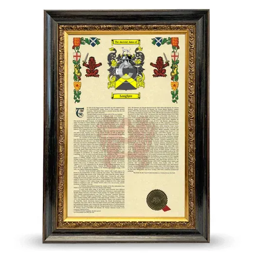 Longlyre Armorial History Framed - Heirloom