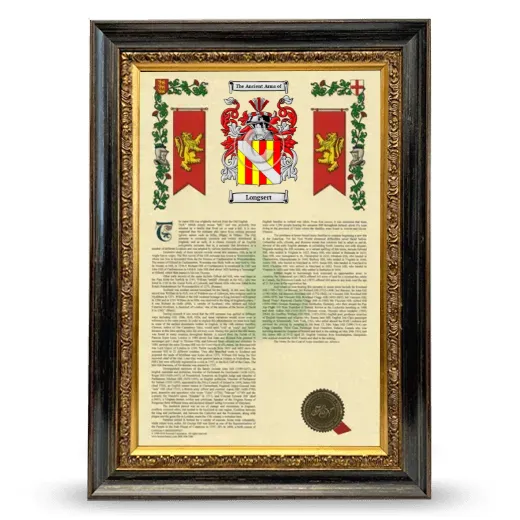 Longsert Armorial History Framed - Heirloom