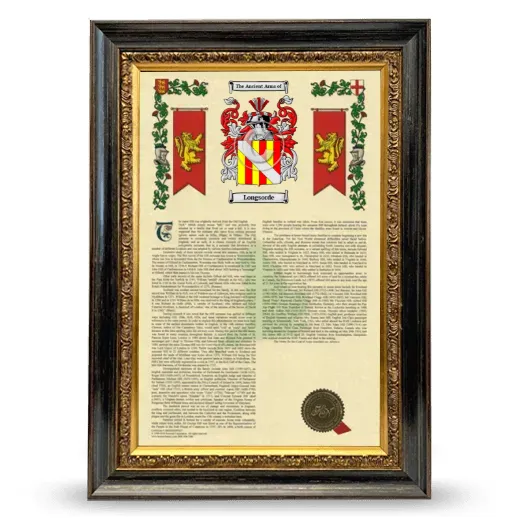 Longsorde Armorial History Framed - Heirloom