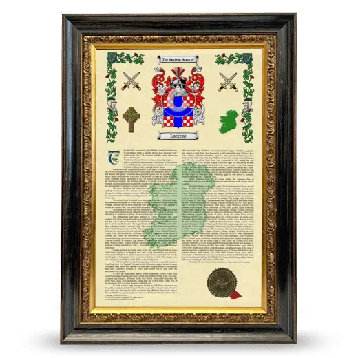 Lorgent Armorial History Framed - Heirloom
