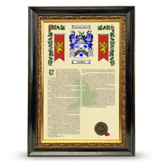 Lorrigan Armorial History Framed - Heirloom