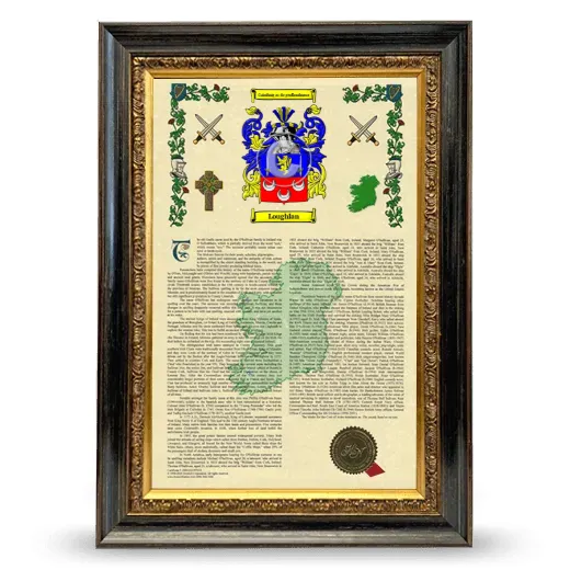 Loughlan Armorial History Framed - Heirloom