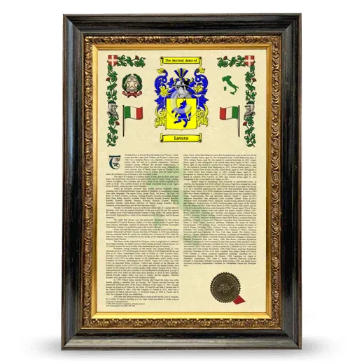 Lovato Armorial History Framed - Heirloom