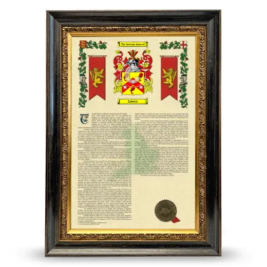 Lowen Armorial History Framed - Heirloom