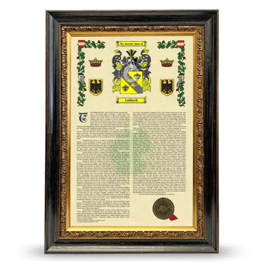 Lubbeck Armorial History Framed - Heirloom