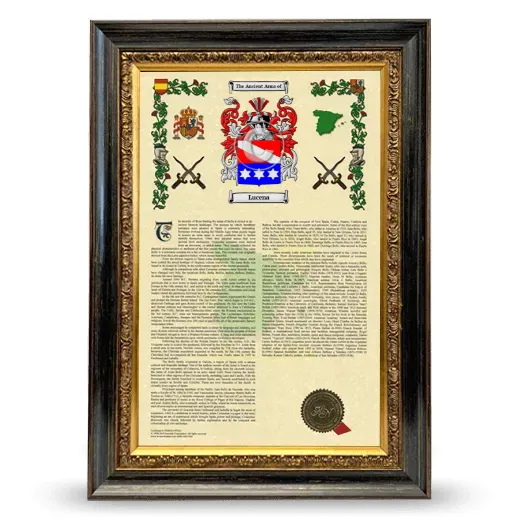 Lucena Armorial History Framed - Heirloom