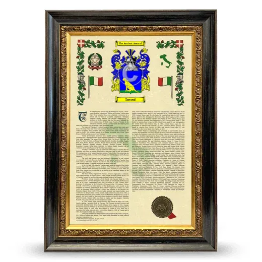 Luconi Armorial History Framed - Heirloom