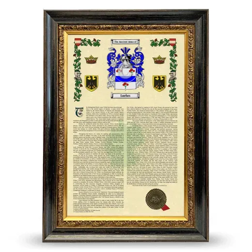 Luehrs Armorial History Framed - Heirloom