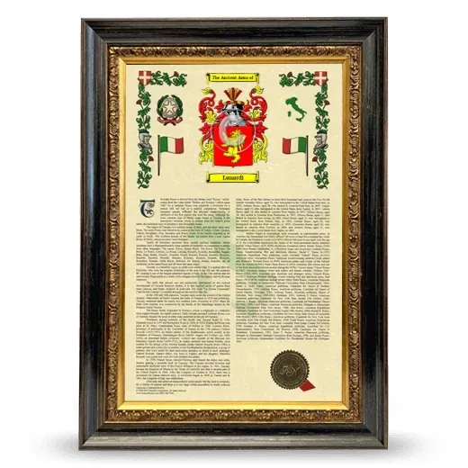 Lunardi Armorial History Framed - Heirloom