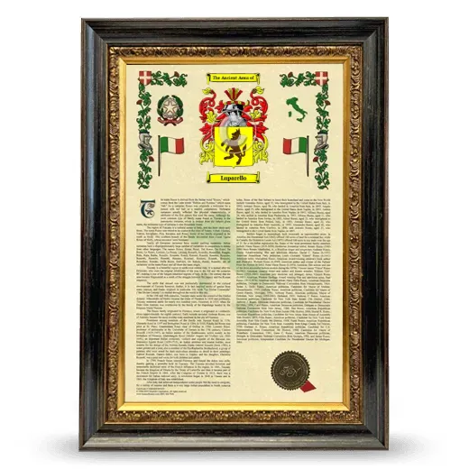 Luparello Armorial History Framed - Heirloom