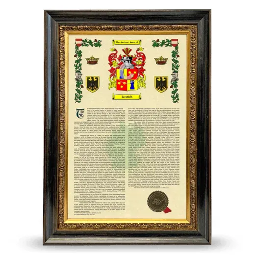 Lustich Armorial History Framed - Heirloom