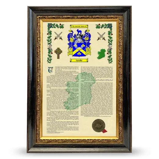 Lynsky Armorial History Framed - Heirloom