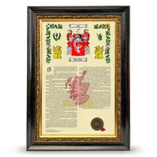 Mac inlay Armorial History Framed - Heirloom