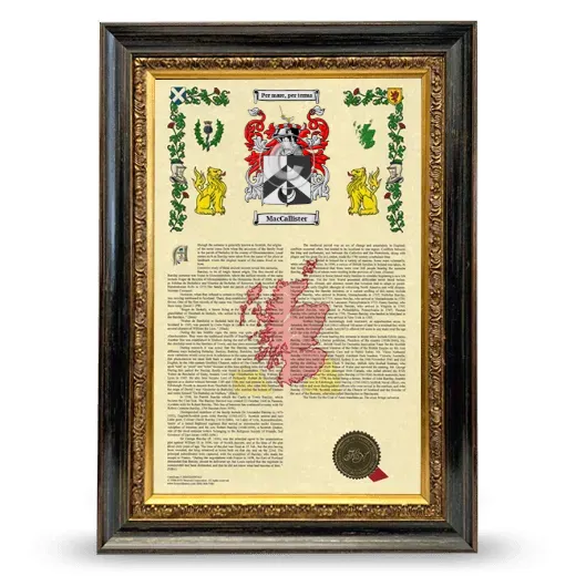 MacCallister Armorial History Framed - Heirloom