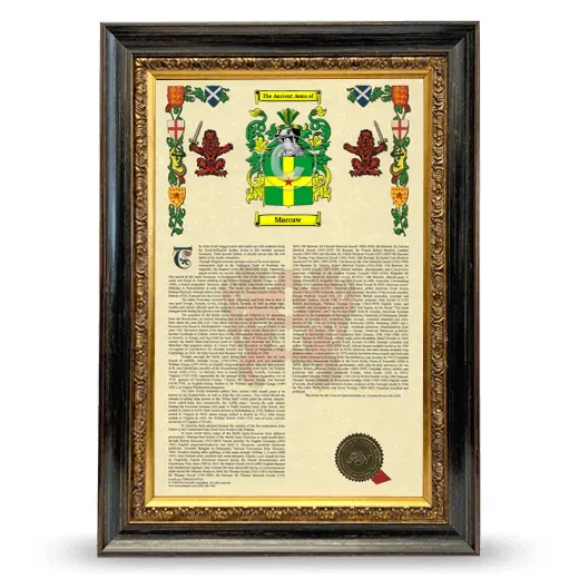 Maccaw Armorial History Framed - Heirloom