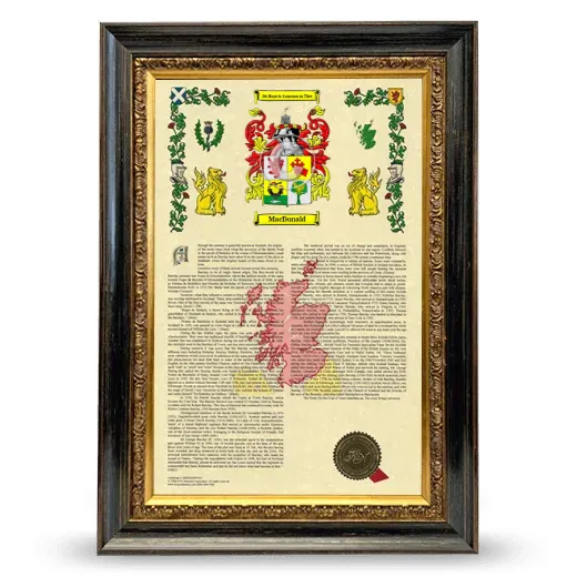MacDonald Armorial History Framed - Heirloom