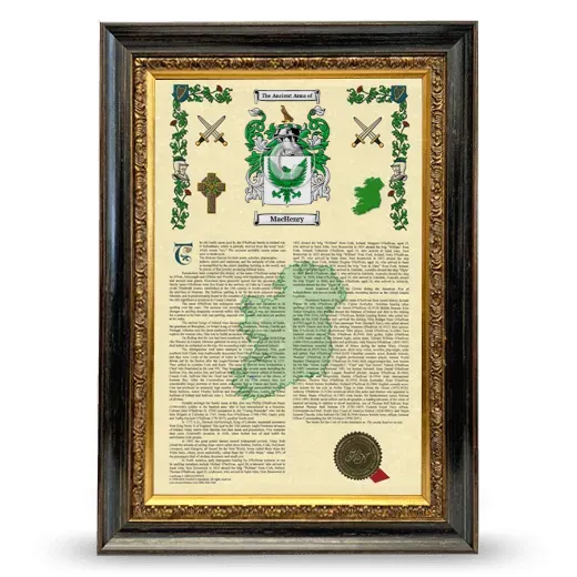 MacHenry Armorial History Framed - Heirloom