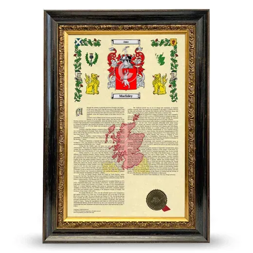 MacInley Armorial History Framed - Heirloom