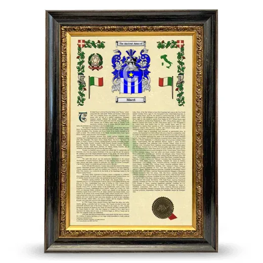 Macri Armorial History Framed - Heirloom
