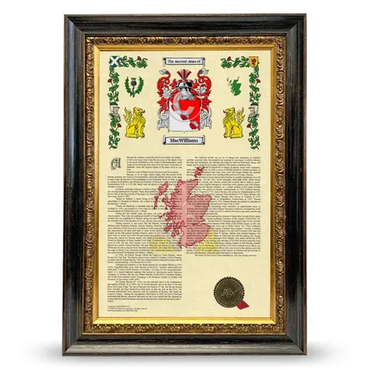 MacWilliams Armorial History Framed - Heirloom