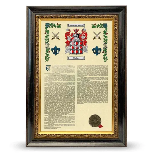 Madore Armorial History Framed - Heirloom