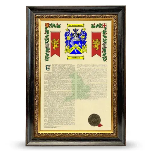 Maidman Armorial History Framed - Heirloom