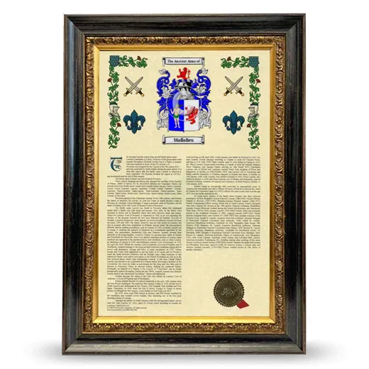 Mallalieu Armorial History Framed - Heirloom