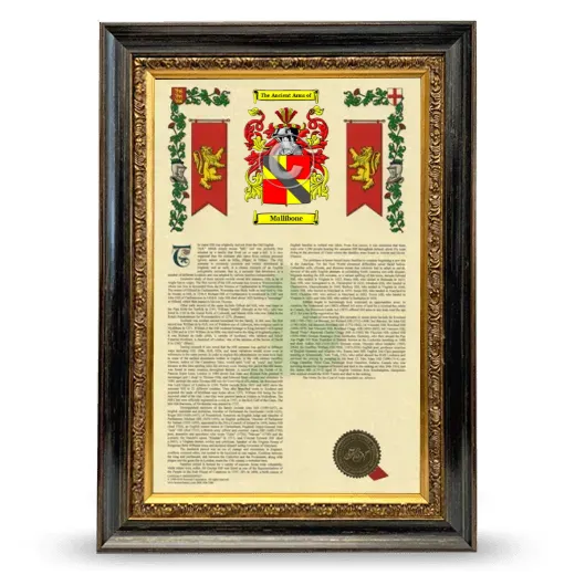 Mallibone Armorial History Framed - Heirloom