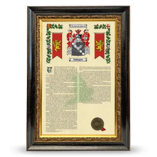 Malmquist Armorial History Framed - Heirloom