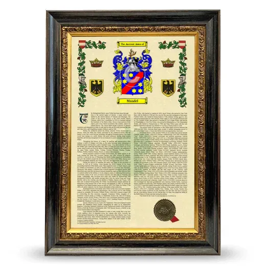 Mandel Armorial History Framed - Heirloom