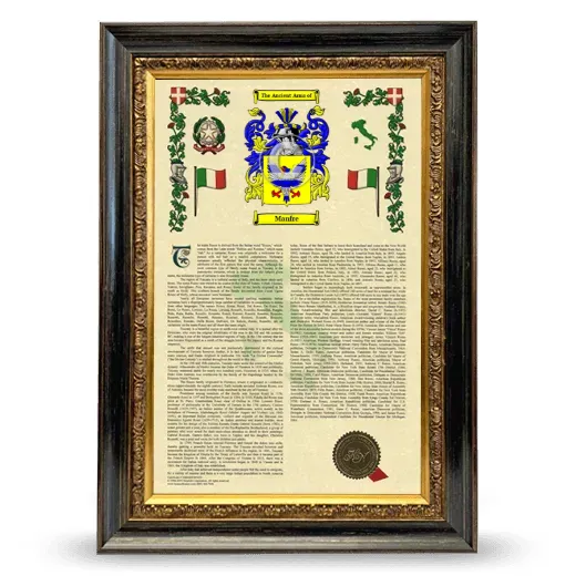 Manfre Armorial History Framed - Heirloom