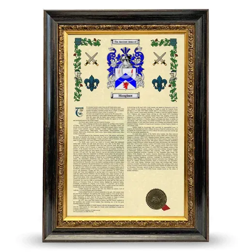 Manginot Armorial History Framed - Heirloom
