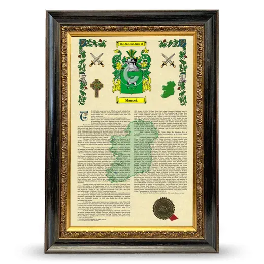 Manock Armorial History Framed - Heirloom