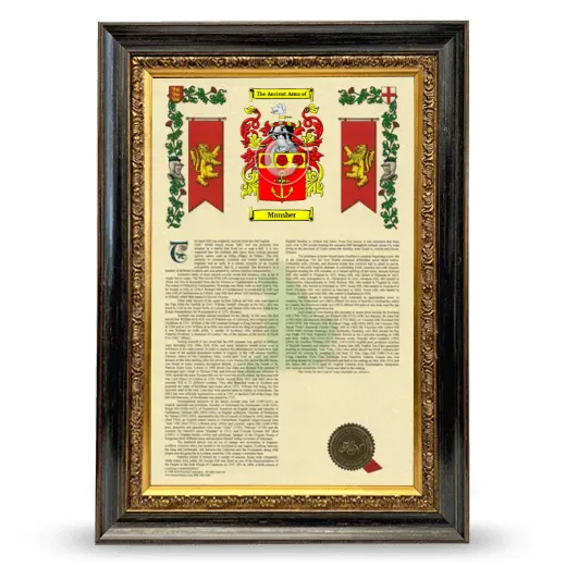 Mansher Armorial History Framed - Heirloom