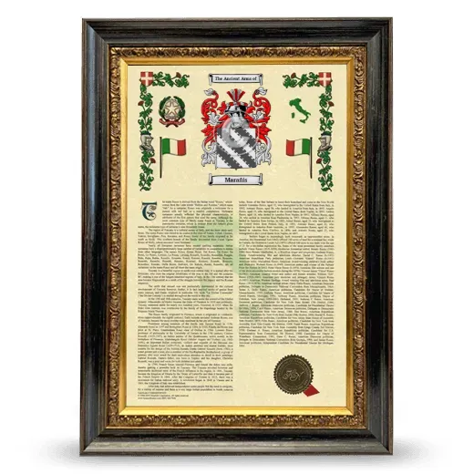 Marañis Armorial History Framed - Heirloom