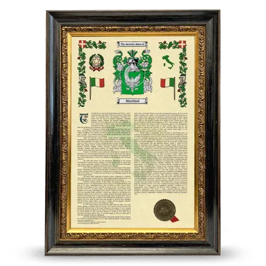 Marchiol Armorial History Framed - Heirloom