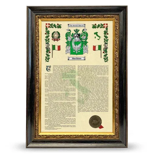 Marchione Armorial History Framed - Heirloom