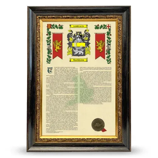 Marchisown Armorial History Framed - Heirloom