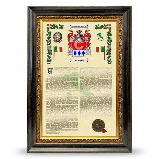 Marcuccio Armorial History Framed - Heirloom