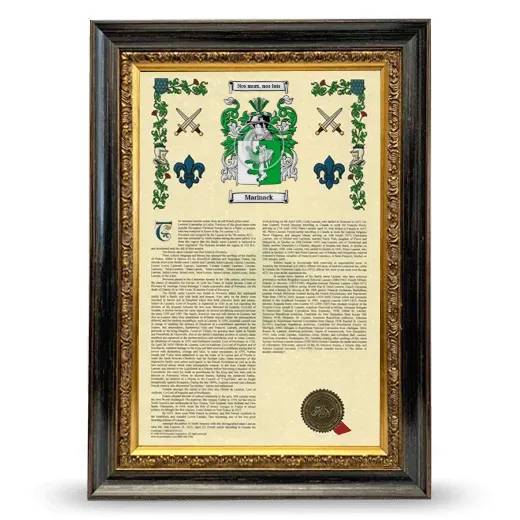 Marinack Armorial History Framed - Heirloom