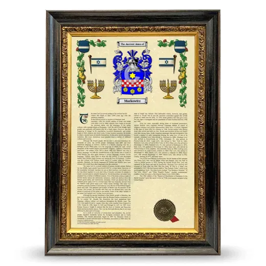 Markowitz Armorial History Framed - Heirloom